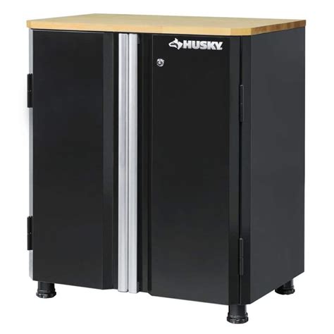 husky ready-to-assemble 24-gauge steel garage gear cabinet in black|husky double door home depot.